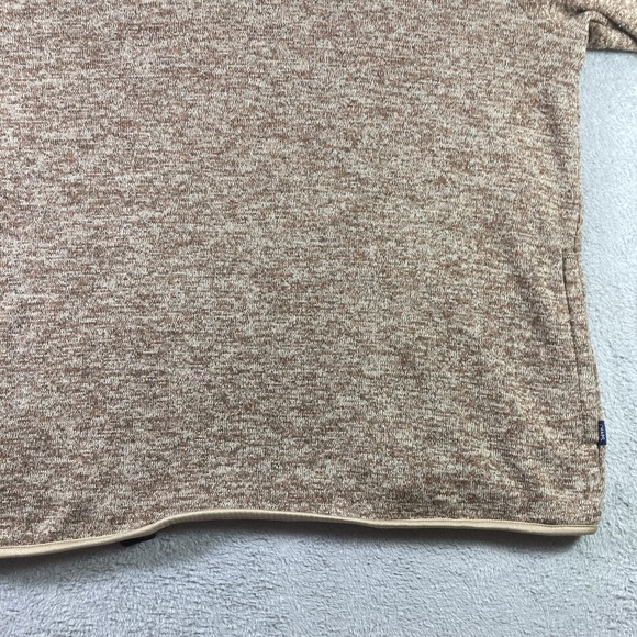 Chaps Sweater Men Large Brown 1/4 Zip Pullover Fleece Sweatshirt Pockets Logo - Picture 6 of 16